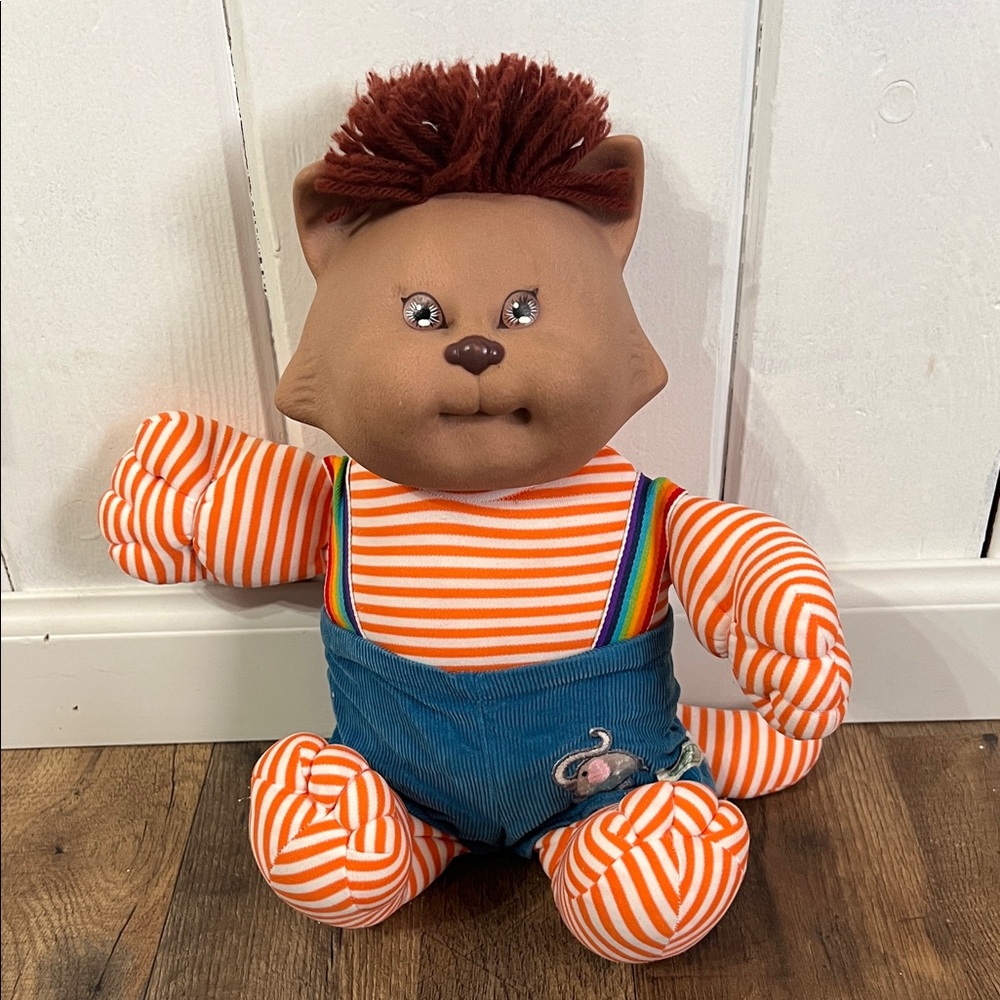 Vintage 1983 Cabbage Patch Kids koosas striped pet cat